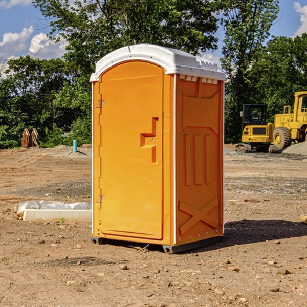 how often are the portable restrooms cleaned and serviced during a rental period in Rafter J Ranch